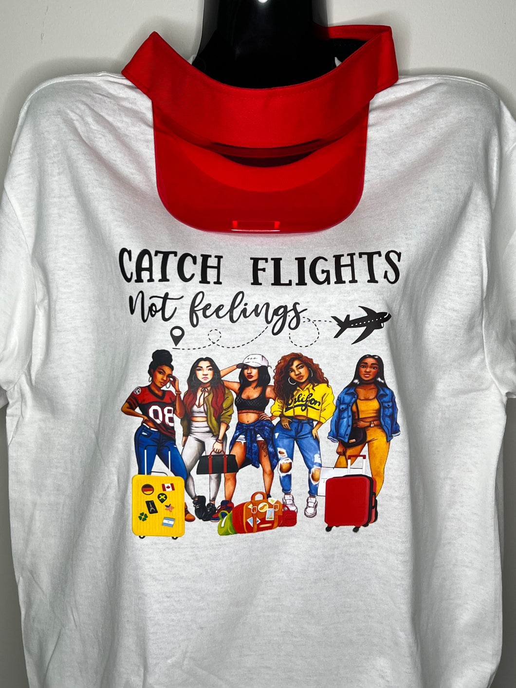 'Catch Flights' Tee Red Visor